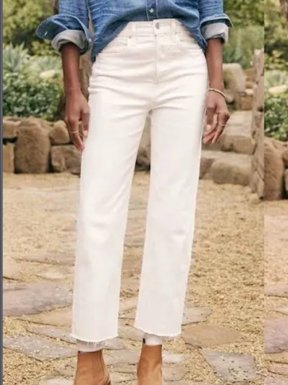 Frank & Eileen White Monaghan Straight Leg Jeans